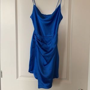ZARA Women's Satin Effect Mini Dress Royal Blue Size S